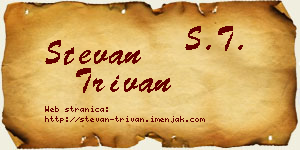 Stevan Trivan vizit kartica